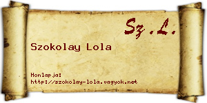 Szokolay Lola névjegykártya